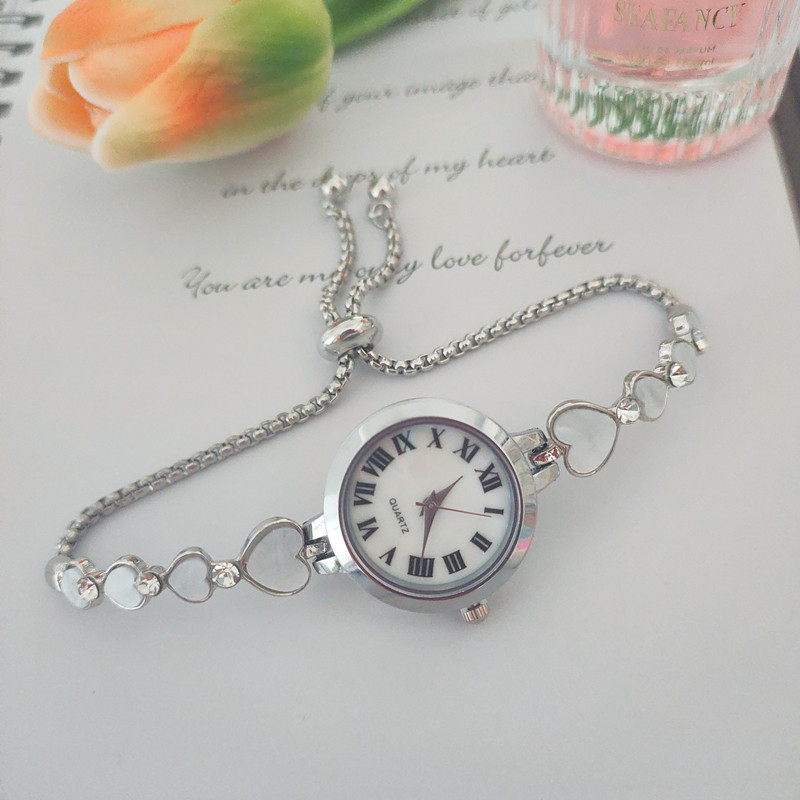 Foreign trade explosions fashion thin with diamond love ladies watch pull rope free adjustment heart bracelet watch wholesale