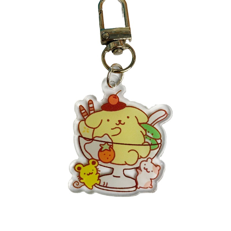 Sanli Acrylic Keychain Cartoon Couple Small Pendant Parchal Dog Series Cute Keychain Schoolbag Pendant