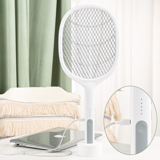 Two-in-one multi-functional electric mosquito swatter USB charging cable fly swatter night mosquito base light mosquito trap lamp mosquito repellent
