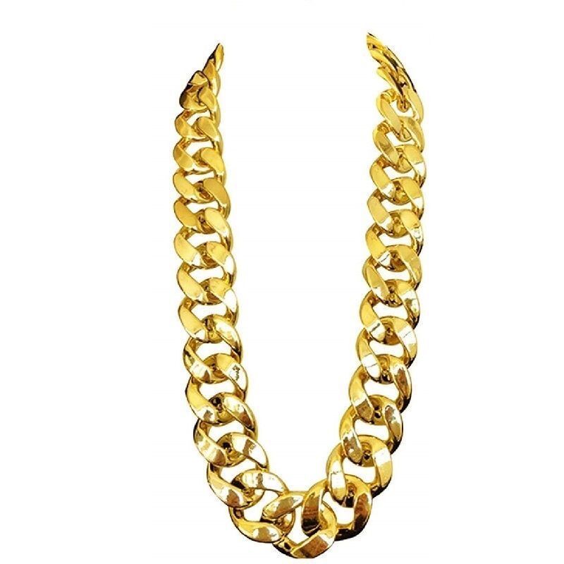 Hip-Hop Simulation Big Chain Local Hero Men's Golden Plastic Performance Props Hip-Hop Social Man Super Thick and Exaggerated Big Necklace