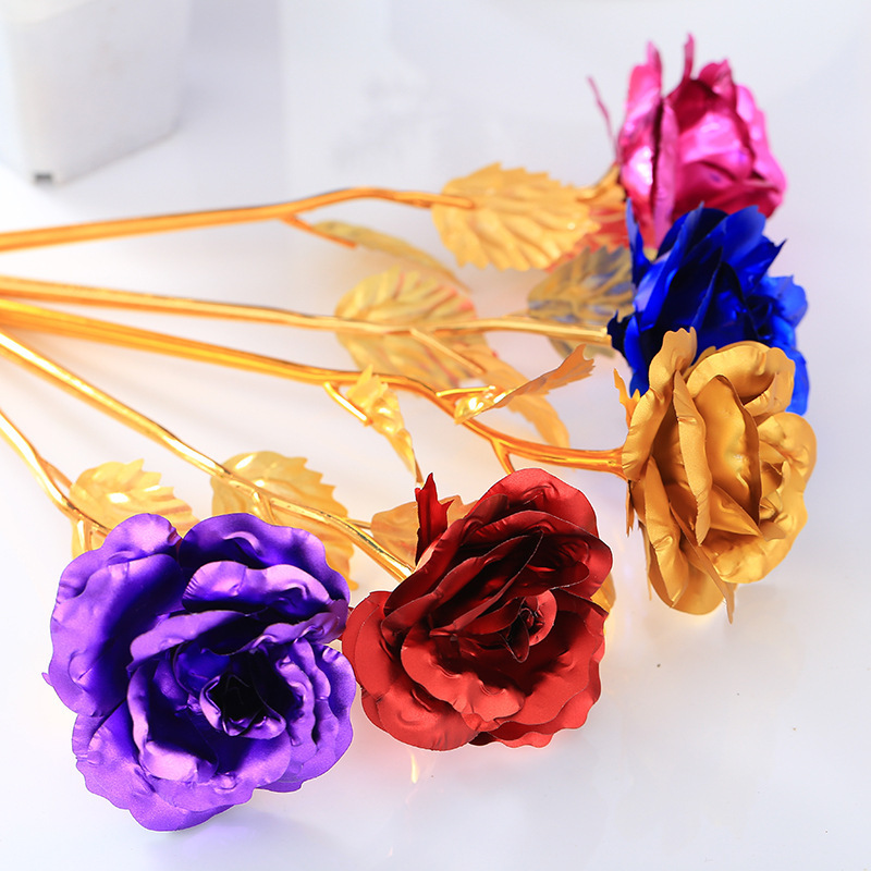 Colorful dazzling rose starry sky colorful Gold rose romantic Valentine's Day gift for wife girlfriend girlfriend birthday gift