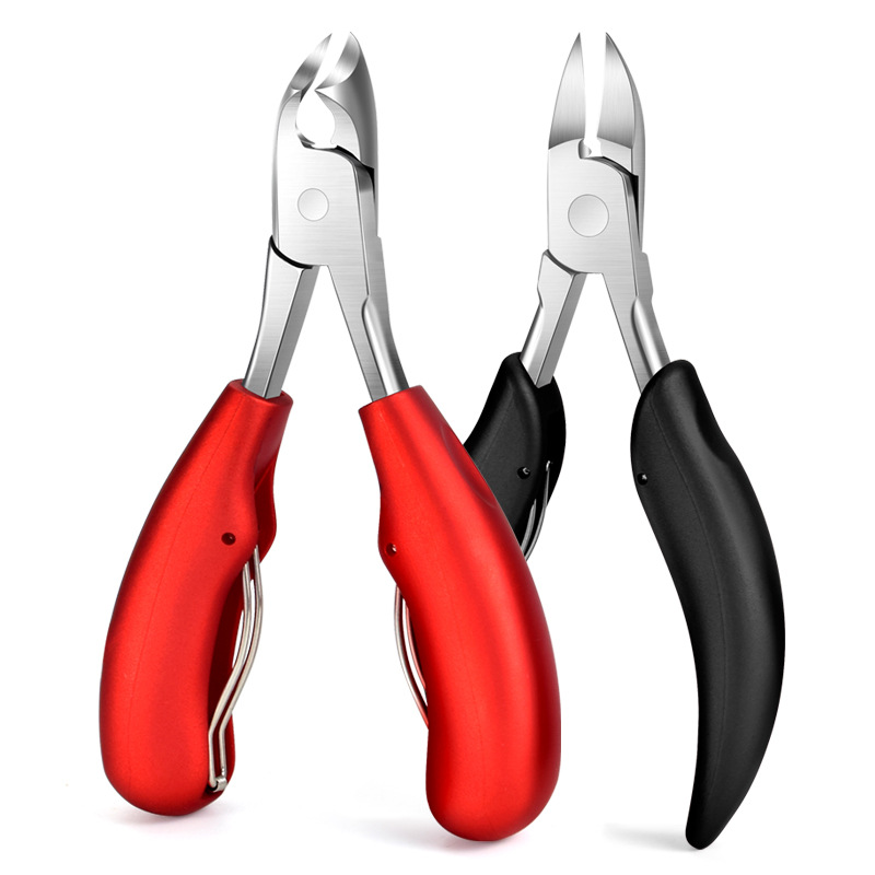 Stainless steel chick nose pliers rubber plastic handle nail groove pliers onychomycosis nail manicure pliers dead skin pliers nail salon tool horn pliers