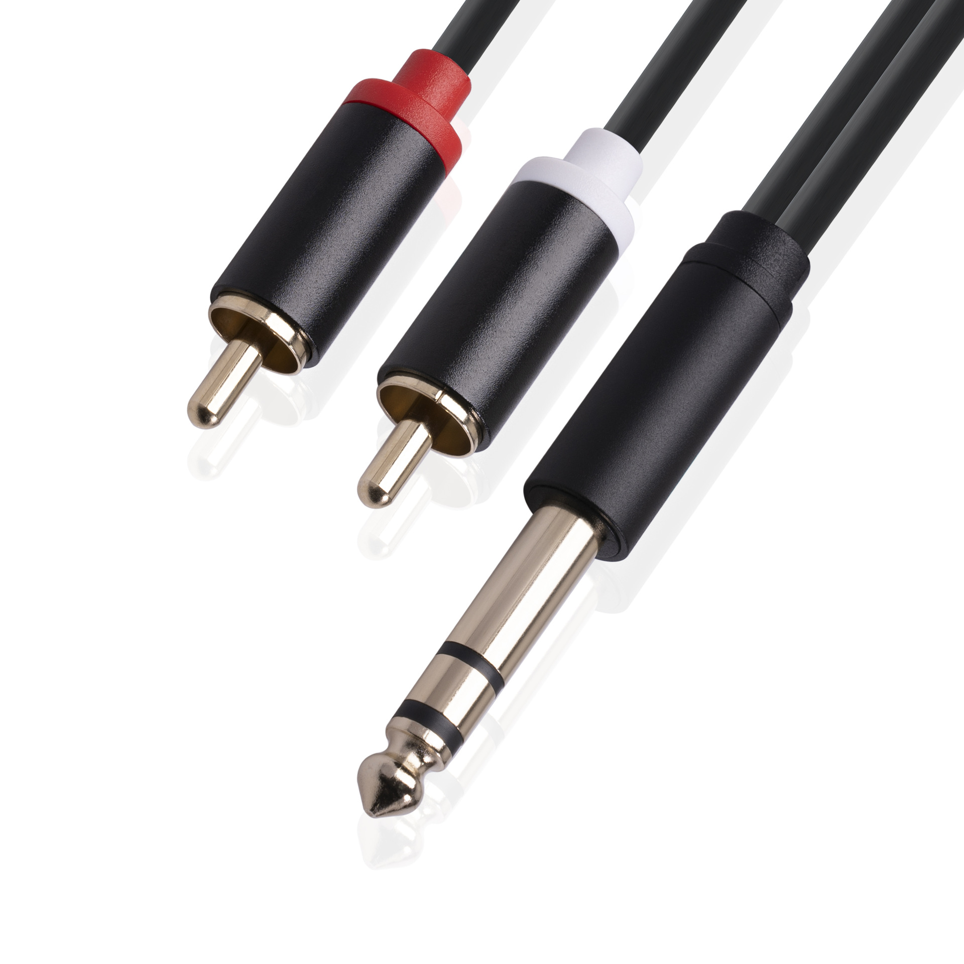 All-copper high-fidelity 6.35 male to double RCA male audio cable 6.5 to double Lotus 1/2 adapter