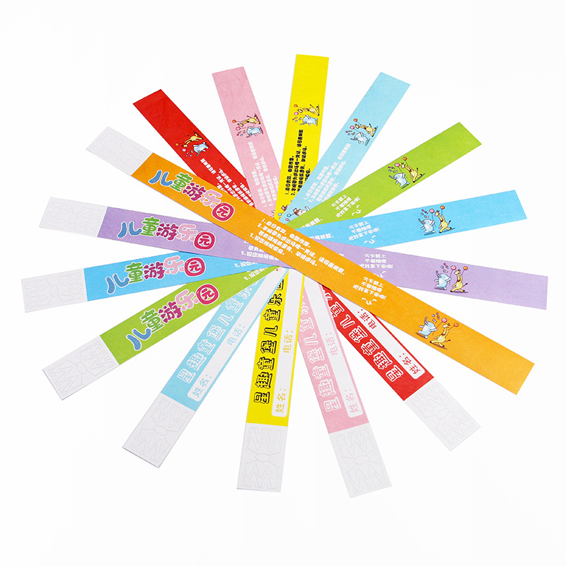 Disposable bracelet custom DuPont paper waterproof children's playground admission ticket activity wristband