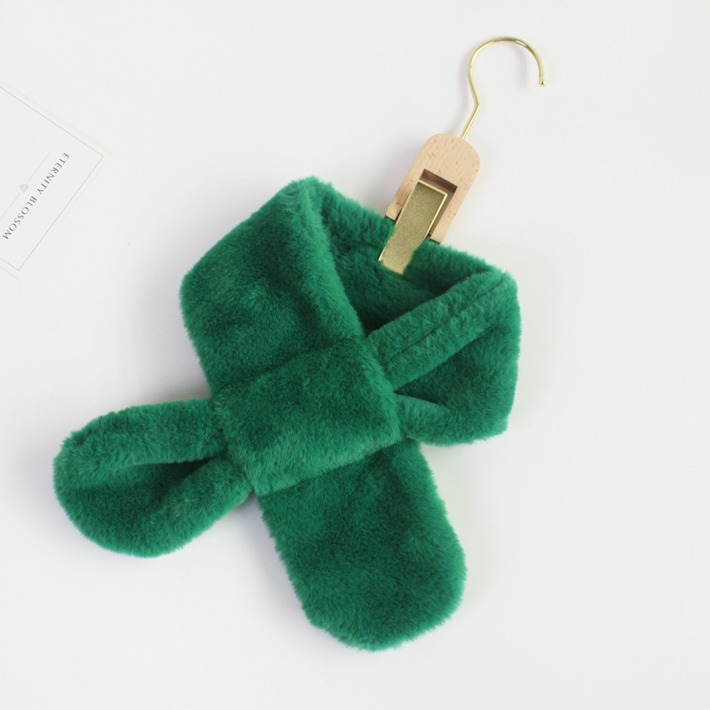 Foreign trade pure color children's scarf autumn and winter warm light board scarf female rabbit wool scarf thickened warm baby scarf