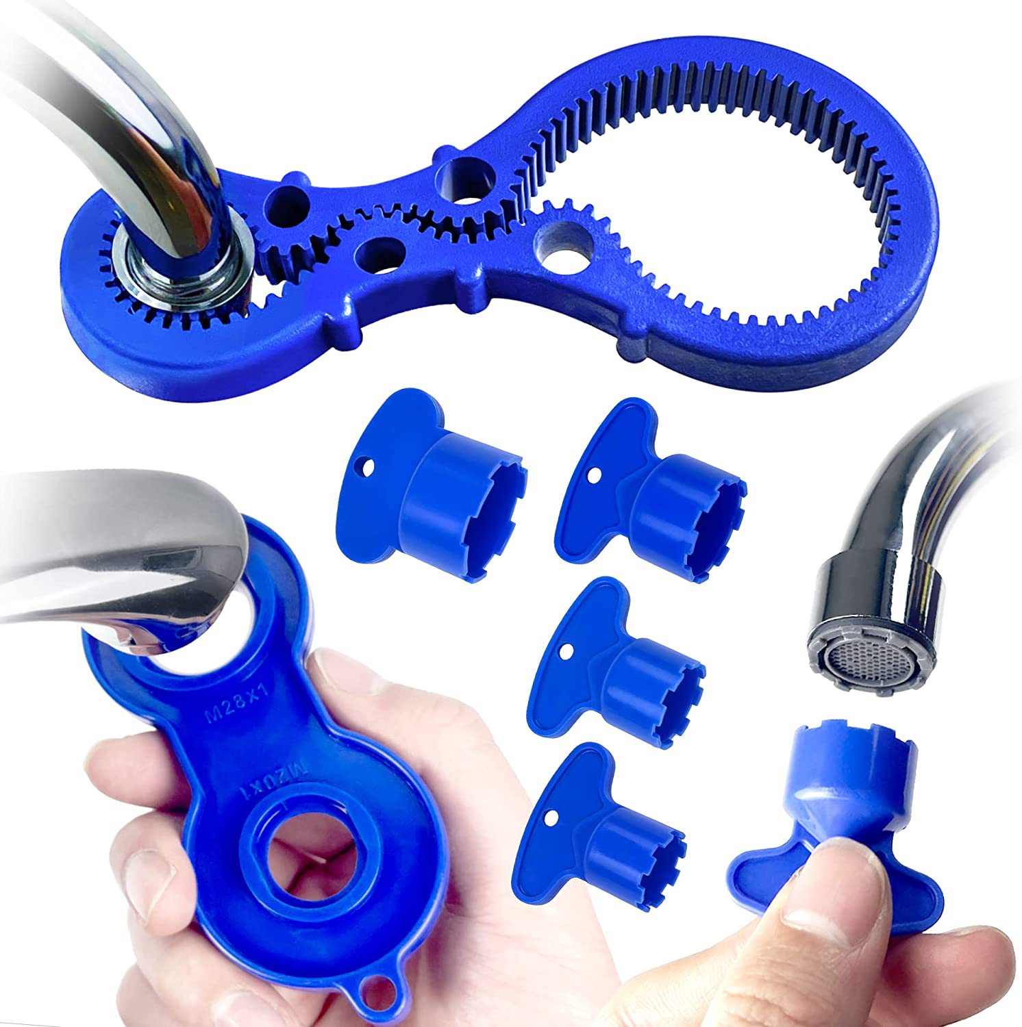 AMZ熱銷水龍頭曝氣器隱藏式拆卸工具衛浴五金配件起泡器扳手套裝