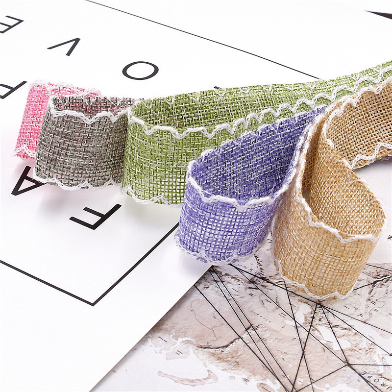 Cross-border new style imitation linen belt fabric flowers home decoration imitation ear linen belt in stock 10 size