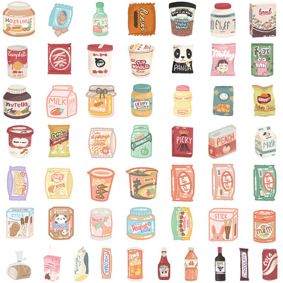 50 beautiful zero graffiti stickers car mobile phone water cup computer decoration stickers waterproof creative stationery labels