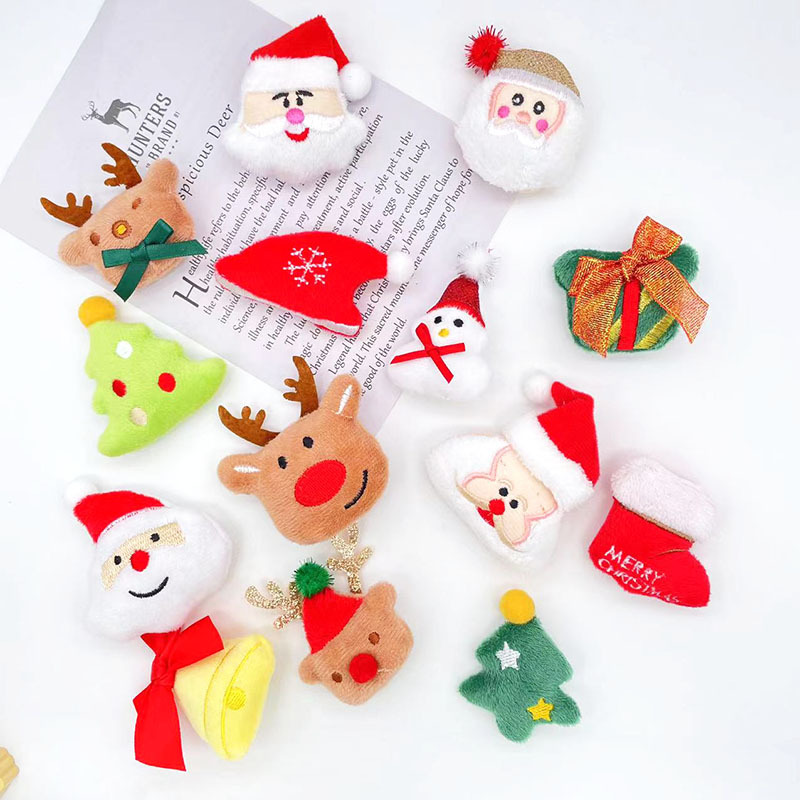 クリスマスのぬいぐるみ動物の頭装飾アクセサリークリスマス漫画ヘラジカサンタクロース雪だるま人形補助材料|undefined