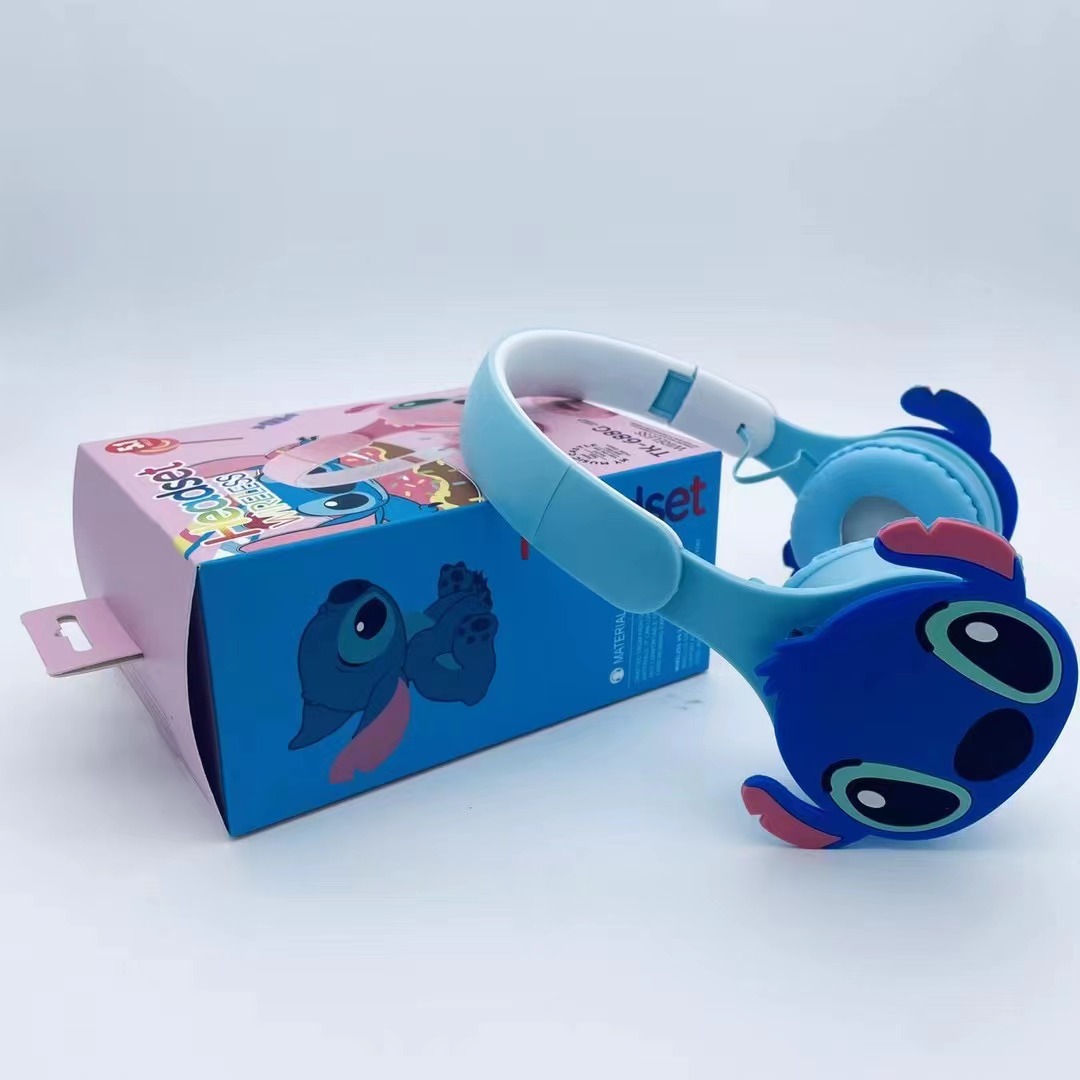 TK-688G Internet celebrity stitch cartoon headset foldable subwoofer children student headset Bluetooth headset