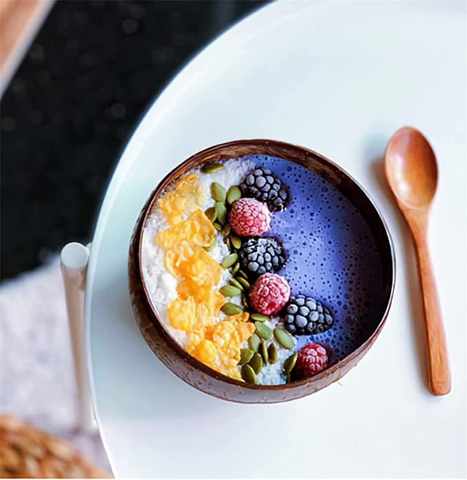 Vietnam coconut bowl dessert bowl Southeast Asian style tableware oatmeal salad light food bowl breakfast bowl environmentally friendly wooden bowl