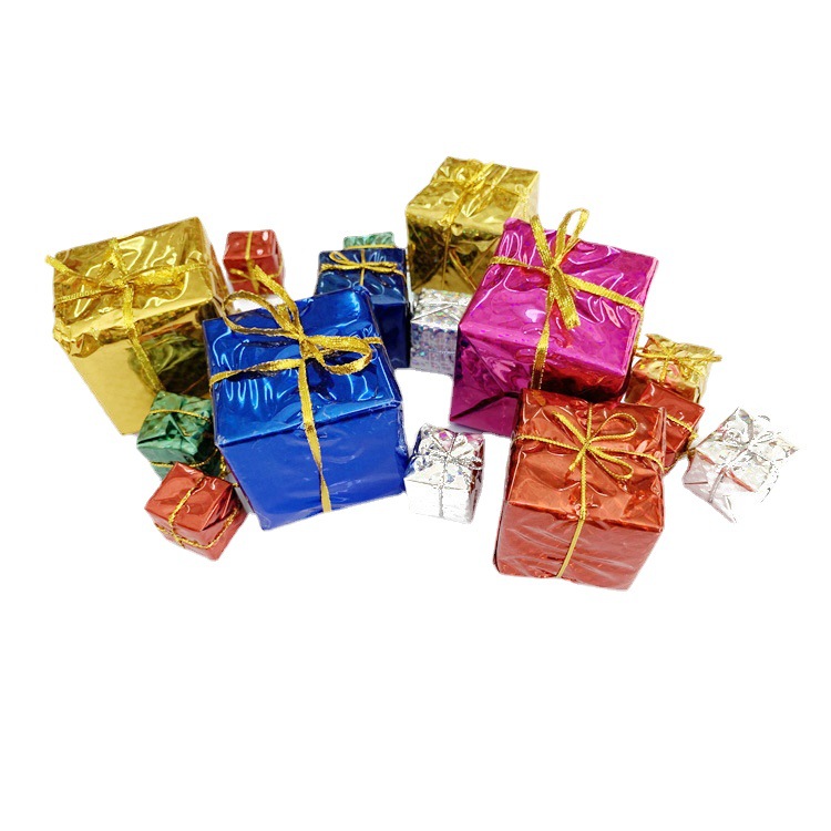 Christmas bubble small gift bag laser gift bag Christmas tree decorations pendant color gift bag multi-specification optional