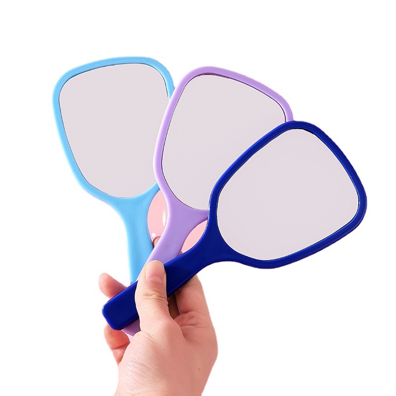 Cross-Border mirror wholesale hand-held makeup mirror girls makeup beauty dressing mirror portable portable handle diy small mirror