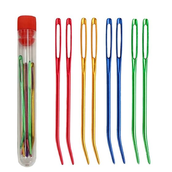 Elbow Aluminum Sweater Needle Wool Threader Sweater Suture Needle Big Eye Curved Needle Elbow Aluminum Sweater Needle