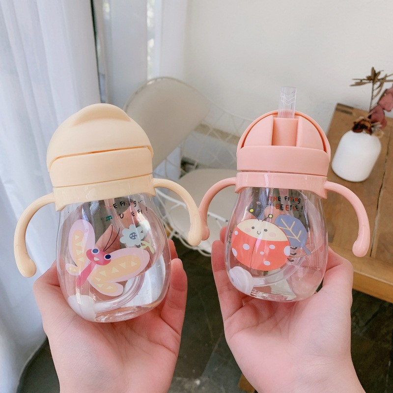 Baby Cup straw cute anti-choking with gravity ball kindergarten children's drinking cup handle portable water