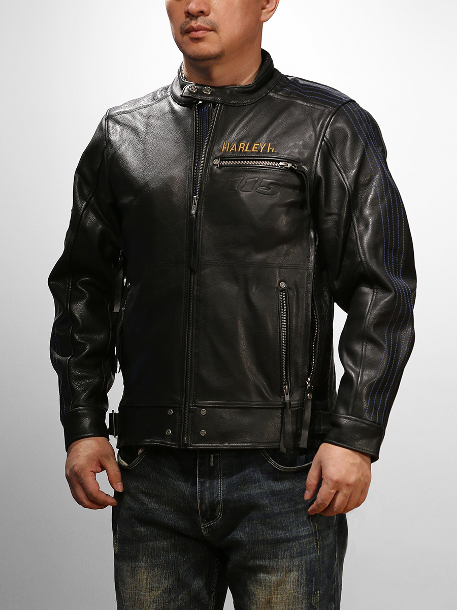 Harley 115 Anniversary Genuine Leather Jacket Men's Bike Suit Extra Large Size European Cowhide Jacket