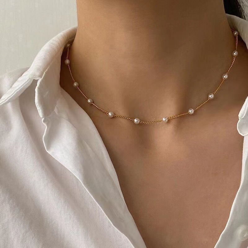 欧米のクロスボーダーのアクセサリの新型の真珠の首のチェーンのファッションの鎖の鎖のchokerの首のアクセサリの女性|undefined