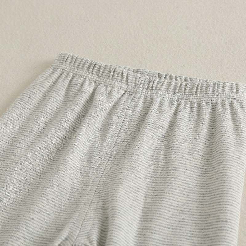 Japanese children's thermal underwear suit boys' brushed thickened homewear children's spring and autumn striped long johns