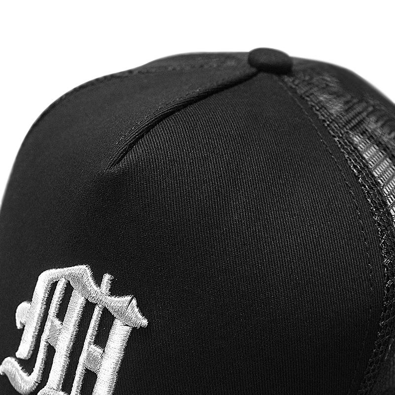 Factory Direct hat men's summer high-top baseball cap embroidered big head circumference breathable sun-proof peaked mesh cap wholesale