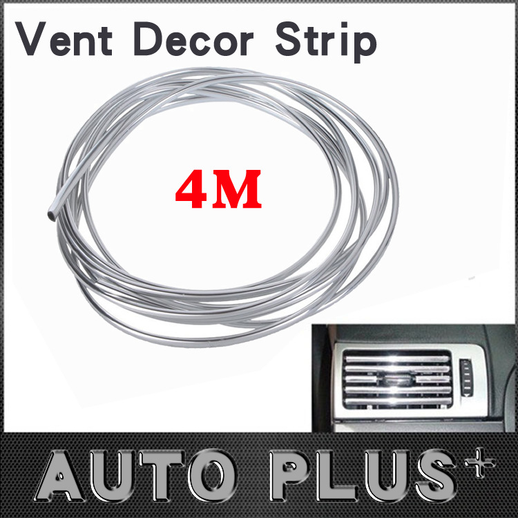 Car air outlet decorative strip 4 M U-shaped car air conditioning vent grille chrome plated DIY decorative bright strip