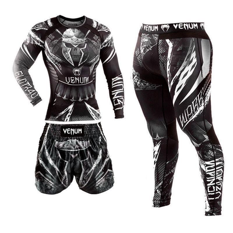 New product boxing pants fighting MMA comprehensive fighting ufc running training quick-drying pants venom three-piece set