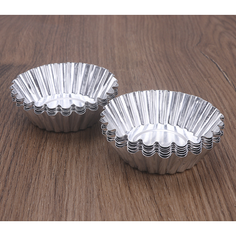 Baking tools egg tart mold chrysanthemum cup coconut round cake mold aluminum thickened lace egg Tower