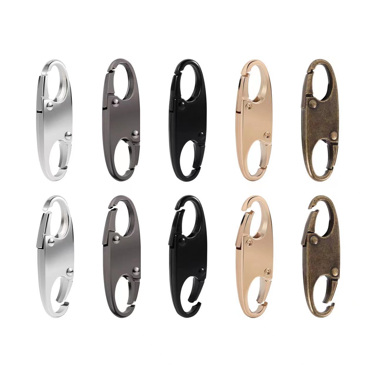 S-type Spring buckle quick hanging key luggage chain metal alloy carabiner mini eight-word buckle adjustable buckle