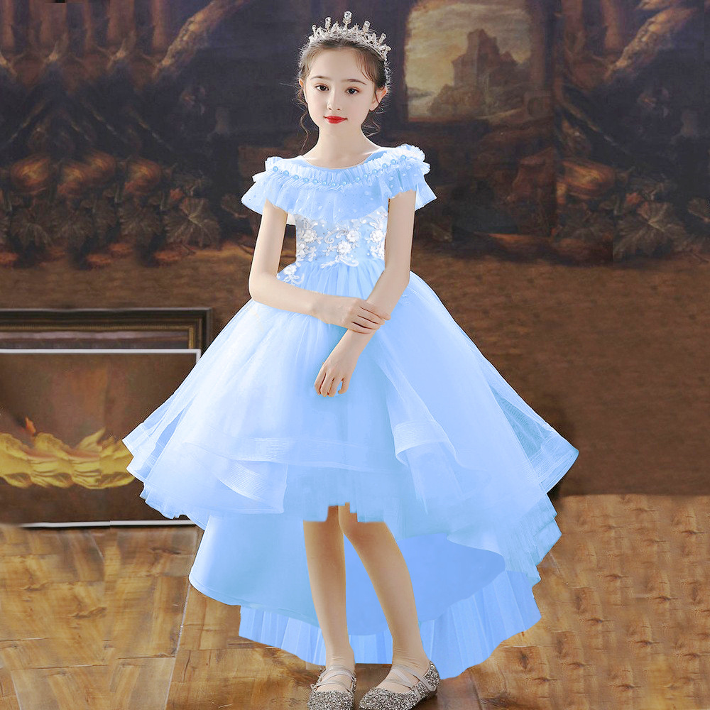 Wholesale Children's Dress European and American Summer Flower Girl Children's Wear Trailing dress Piano Dress Girls Princess Dress