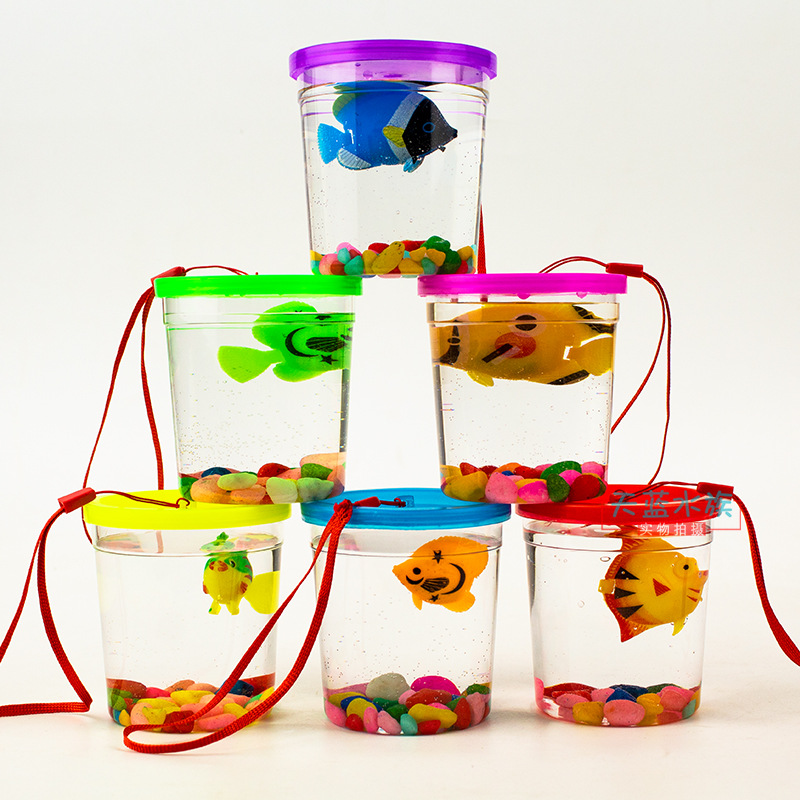 Factory Straight Hair Pet Cup Jellyfish Cup Mini Small Fish Tank Pet Box Small Plastic Fish Tank Aquarium Thickened Pet Box