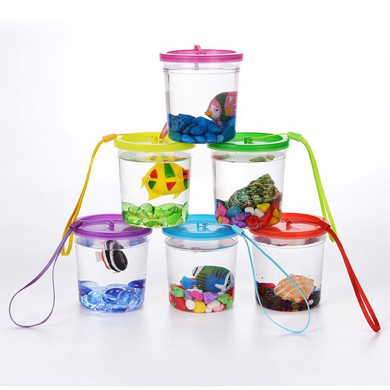 Factory Straight Hair Pet Cup Jellyfish Cup Mini Small Fish Tank Pet Box Small Plastic Fish Tank Aquarium Thickened Pet Box