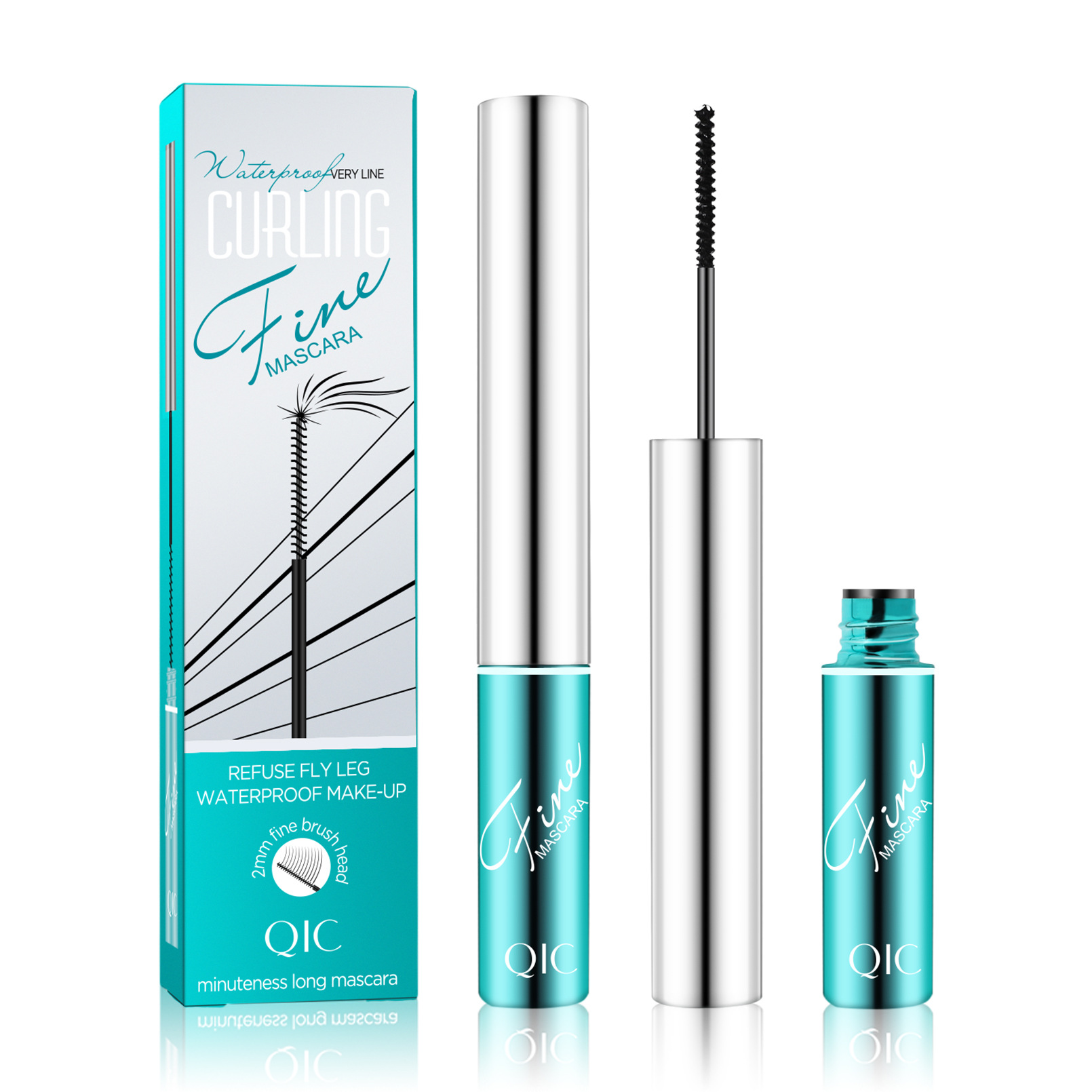 QIC Japanese fine eyelashes into the micro 4d mascara small brush head waterproof not dizzy makeup not caking source makeup wholesale