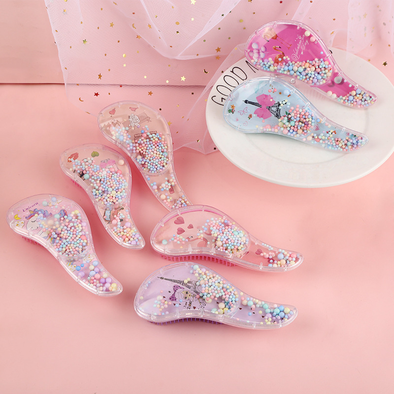 New small TT comb anti-knot hair massage comb cartoon children's comb cute plastic hair comb kawaii style