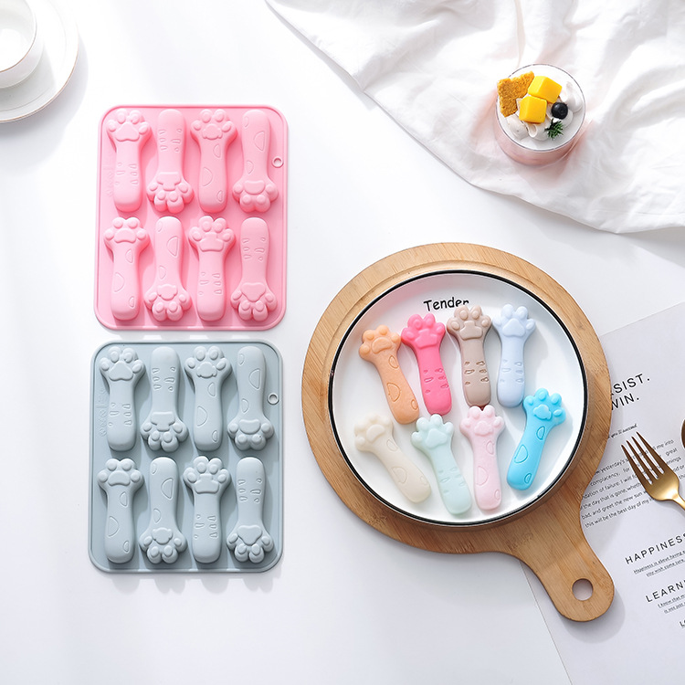 Spot 8 even cat's claw cookie chocolate mold silicone mold cheese stick complementary food grinding stick baking cake mold