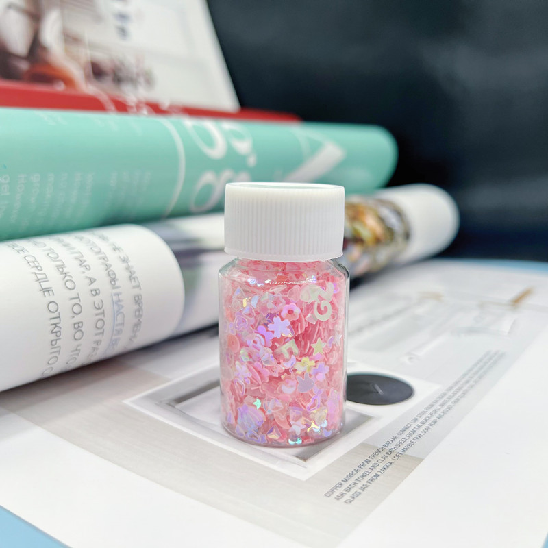 20ml bottled nail art sequins multi-series mixed colorful shell laser handmade DIY mobile phone shell quicksand
