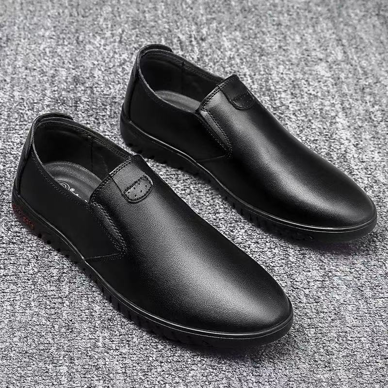 Men's Shoes Spring New Breathable Leather Shoes Men's Korean Fashionable Leather Shoes for Youth Men's Casual Shoes Business Leather Shoes Driving Shoes