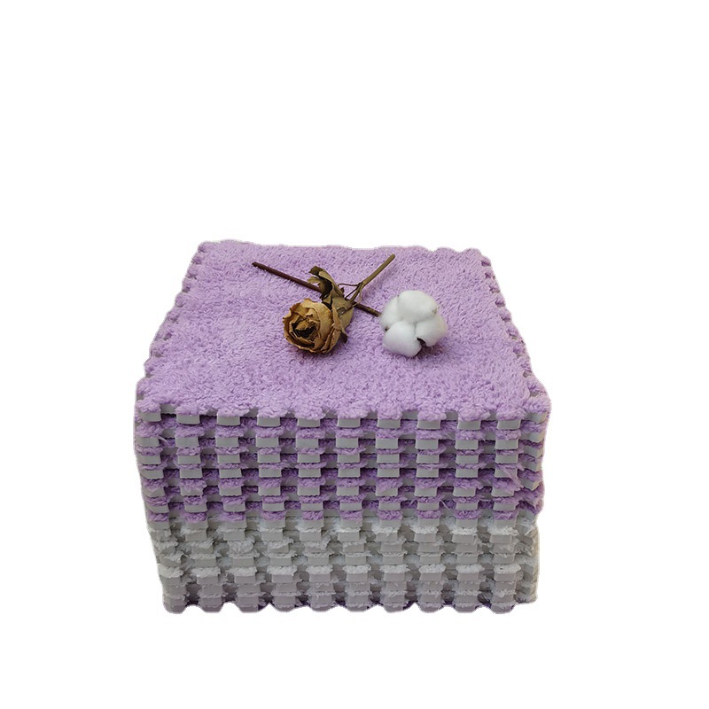 Floor Mat Cross-border Amazon Foreign Trade Short Suede Plush Stitching Grid Bedroom Living Room Full Carpet