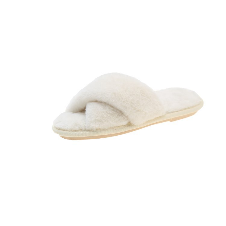 Swing line home women's plush slippers autumn and winter new foreign trade cross-border Women's Flat fleece-lined cotton slippers cross