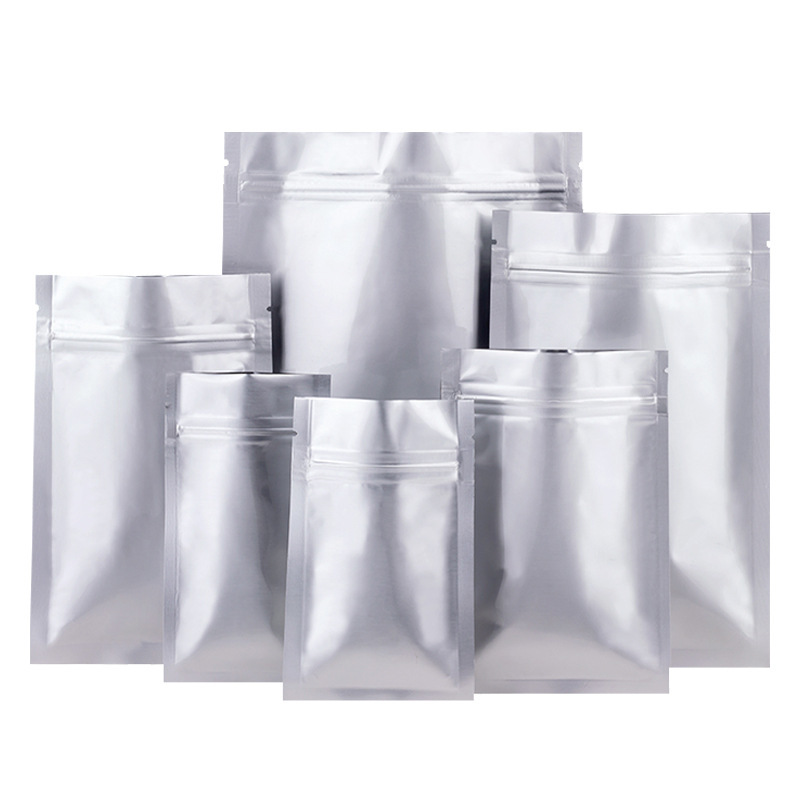 Factory wholesale flat aluminum foil bag self-sealing bag food pure aluminum foil bag tea packaging bag wholesale snack packaging bag