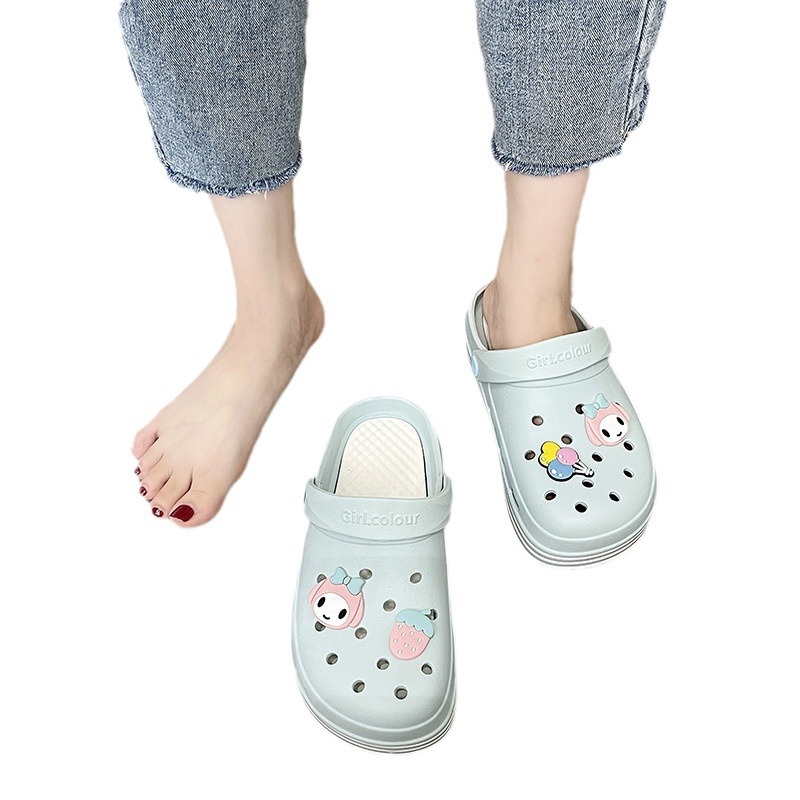 eva hole shoes women's summer cute outerwear girl's trendy non-slip nurse office bag beach toe sandals wholesale