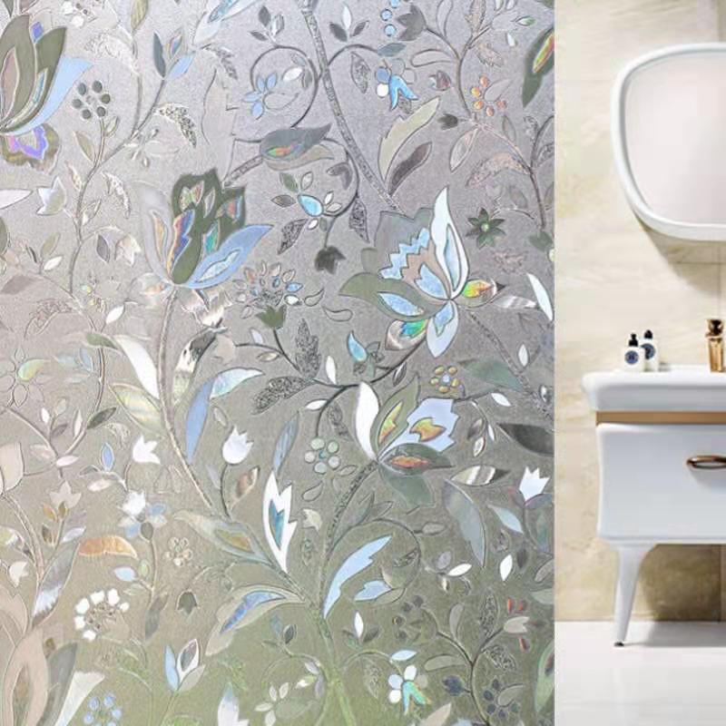 Spot electrostatic non-adhesive glass 3d decorative film frosted sunshade heat insulation sunscreen bathroom anti-peep window film