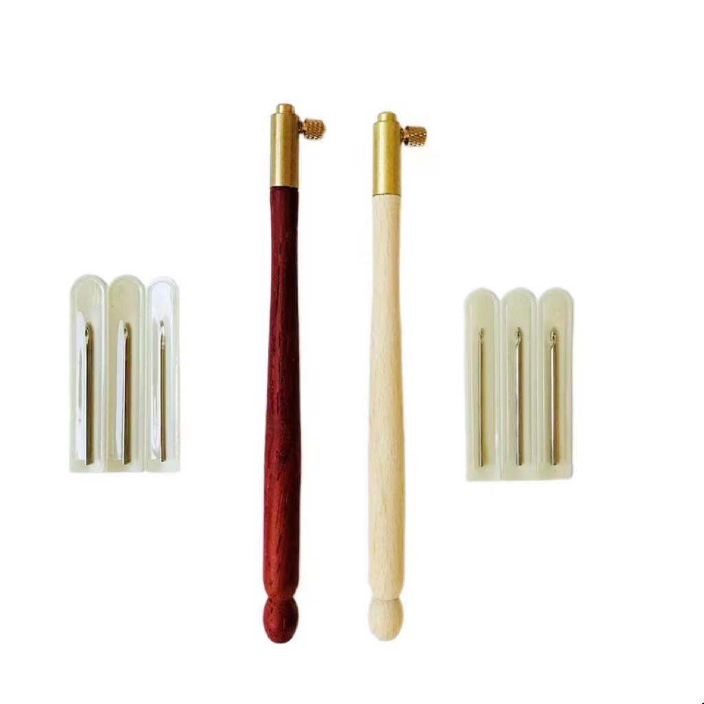 Beech handle crochet French embroidery beaded crochet front and back beaded sequins hand crochet embroidery tool