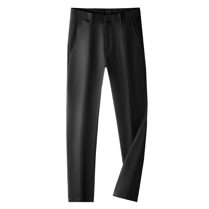 Spring and Autumn Straight Leg Pants Cotton Casual Pants Slim-fit Business Men's Pants New Men's Solid Color Pants Cropped Pants Men's