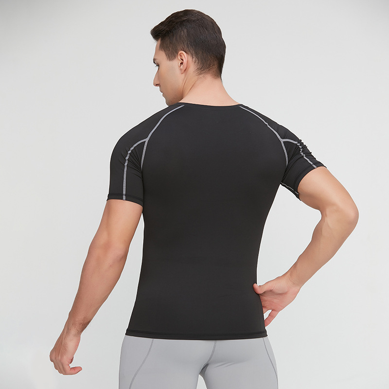 Men's PRO Tight Short-sleeved Amazon Sports Running Training Clothes Basketball Fitness Clothes Quick-drying Short-sleeved T-shirt