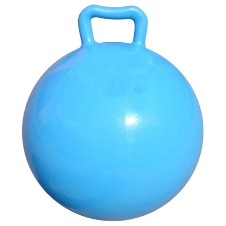 Wholesale solid color non-patterned inflatable handle ball children's PVC toy horn jump ball 4 colors optional 1 batch