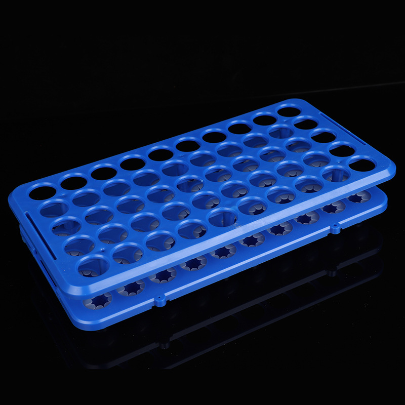 Plastic test tube rack factory wholesale 50-hole test tube rack laboratory consumables centrifuge tube rack sample bottle rack
