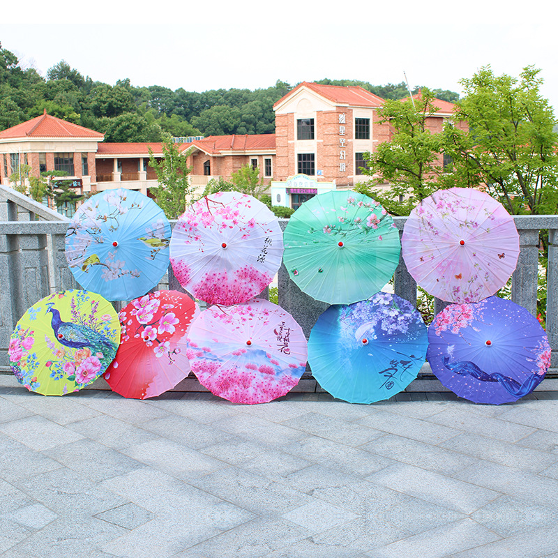 Factory Supply Classical Craft Umbrella Dance Umbrella Decorative Umbrella Travel Photo Prop Umbrella Cheongsam Show Silk Umbrella