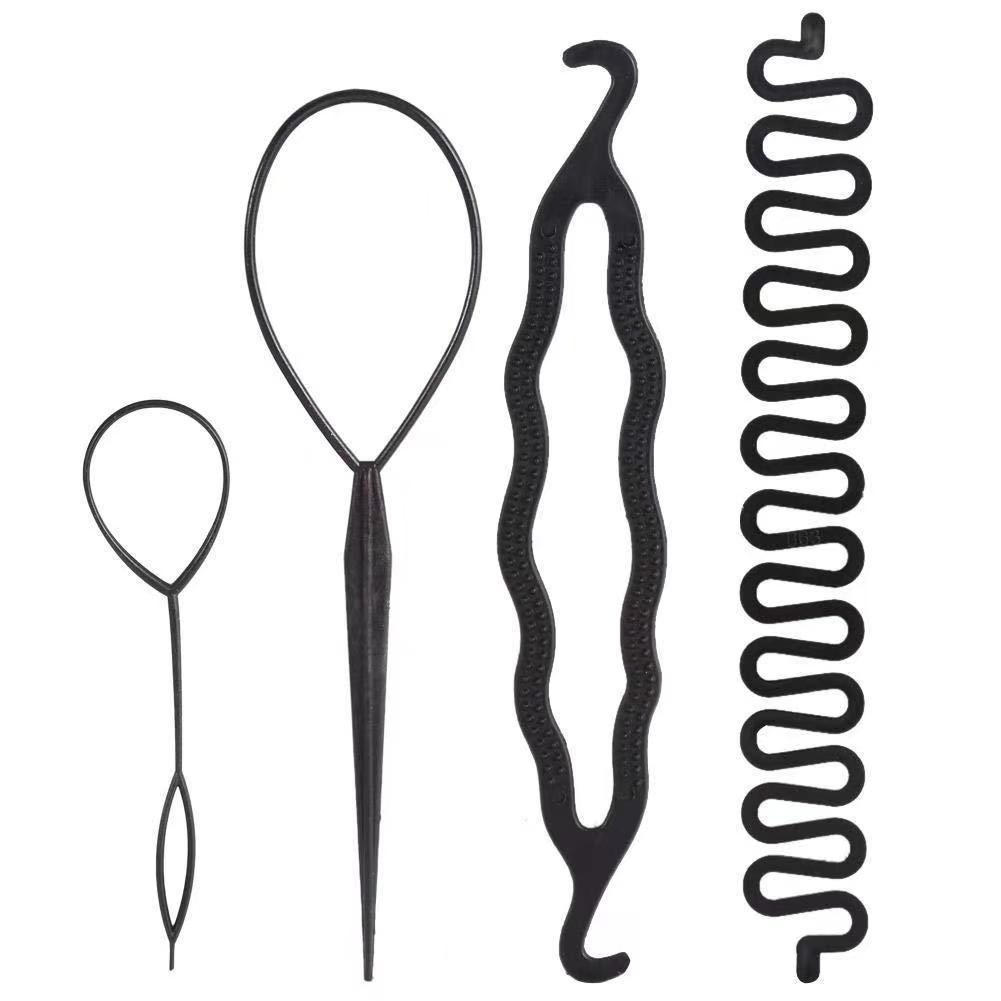 Children's hair curler four-piece hair pull pin foreign trade centipede braid four-piece styling tools hairdressing supplies