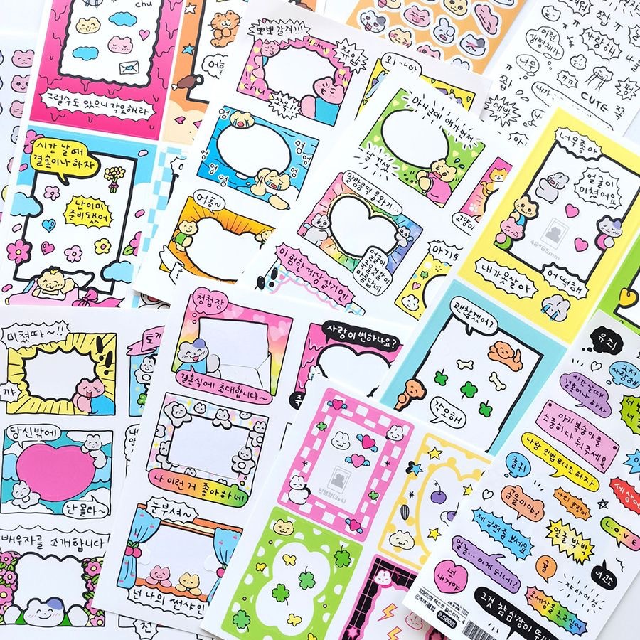 Korean heeheeclub graffiti-style border sticker Korean version Instagram goka diary photo decoration sticker wholesale