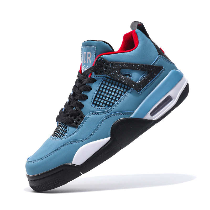 Putian Shoes Source Factory Wholesale Pure Original AJ4 Men's and Women's Shoes White Cement Hot Lava University Blue Sports Basketball Shoes