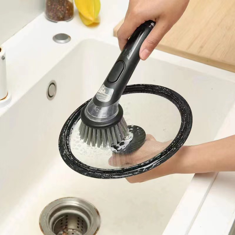 Factory new automatic liquid washing pot brush multi-functional cleaning brush press Liquid Kitchen stove long handle washing pot brush